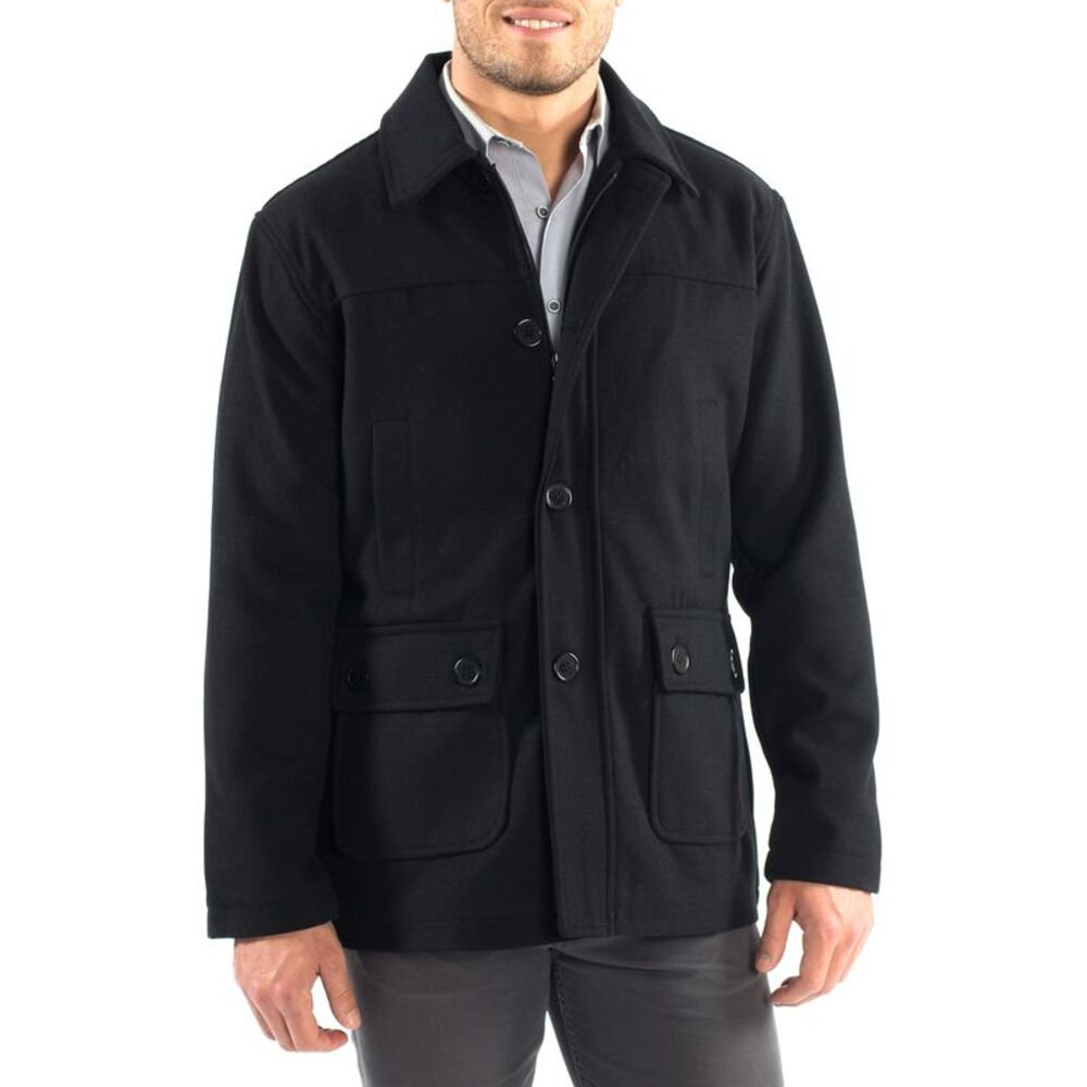 Alpine Swiss Wyat Mens Wool Blend Classic Barn Coat Cargo Pocket Military Jacket